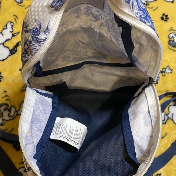 Trans JanSport Blue White Floral Mini Backpack - Picture 3 of 4